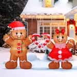 Giant 5FT Inflatable Gingerbread Man Couple With Led Lights For Christmas Yard. Fixed Price $84.99.