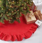 Saro Lifestyle Jute Christmas Tree Skirt, Red, 53". Fixed Price $30.99.