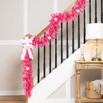 Northlight Pre-lit Artificial Tinsel Christmas Garland 9' X 0" Pink Clear. Fixed Price $52.91.