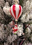 Christmas Glass Ornament - Striped Red And White Ball With Santa By Wizardi F.... Fixed Price $17.68.