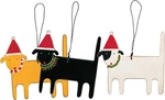 Set Of 3 Christmas Dogs Wooden Hanging Ornaments, Primitives By Kathy. Fixed Price $10.97.