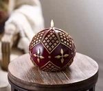 Lightscapes 5" Round Embossed Wax Flameless Candle Christmas Cranberry Qvc. Fixed Price $15.00.
