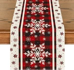 Buffalo Plaid Snowflakes Christmas Table Runner 13X72 Winter Holiday Dining Deco. Fixed Price $17.98.