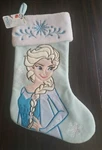 Disney Frozen Christmas Stocking Elsa Appliqued Embroidered Holiday Blue Nwt. Fixed Price $14.95.