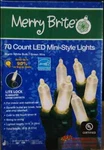 Merry Brite 70 Count Led Mini Style Christmas Lights Warm White Green Wire. Fixed Price $13.99.
