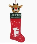 Vtg Rudolph Red-nosed Reindeer Gemmy Musical 23" Big Head Light Up Box. Fixed Price $14.59.