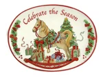 2012 Fitz And Floyd Christmas Holiday Sentiment Oval Tray Celebrate The Season. Fixed Price $38.69.