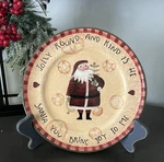 Theresa Kogut 'jolly Santa' 8.5" Folk/primitive Christmas Plate By Park Design. Fixed Price $10.99.