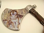 Bradford Exchange Silent Protector Tribal Spirits Wolf Tomahawk Wall Decor Nib. Fixed Price $49.00.