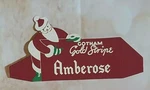 1930S Deco Gotham Gold Stripe Stockings Store Display Amberose Santa Christmas. Fixed Price $10.00.