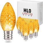 Holiday Lighting Outlet Faceted C7 Christmas Lights Yellow Led Bulbs. Fixed Price $29.14.