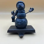 Pottery Barn Snowman With Lamp Stocking Holder. Fixed Price $15.00.