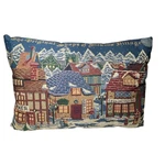 Department 56 Goodwin Weavers Dickens Snow Village Shops Tapestry Pillow. Fixed Price $39.99.