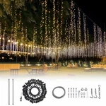 Apluschoice Commercial Led Event Curtain Lights With 10FT Poles 40FT Cable IP44. Fixed Price $650.90.