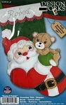 Design Works Santa & Teddy Bear Felt Embroidery 18 Christmas Stocking Kit 5264-J. Fixed Price $14.95.