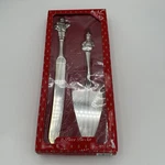 Wallace Silversmith 1999 Santa & Snowman Pie Server Set 2 Pc Nwt Christmas. Fixed Price $12.49.