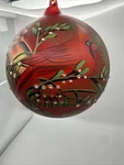 Red Cardinal Bird Glass Christmas Ball Ornament Large Pier One 5". Fixed Price $22.00.