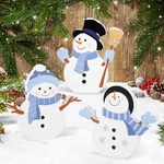 Snowman Christmas Decorations Indoor, Cute Winter Tiered Tray Set Of 3,.... Fixed Price $30.01.