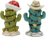 57016 Xmas Cactus Salt And Pepper Shaker, Multicolor, 2 1/8" 7/8" 3 1/4"H. Fixed Price $30.37.