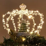 Peiduo Christmas Jeweled Crown Tree Topper, Light Up 9.5*7.75 Inch,. Fixed Price $41.58.