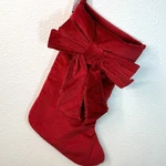 Pottery Barn Classic Velvet Bow Christmas Stocking Red. Fixed Price $32.00.