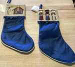 Dillards Trimsetter 2 Cuff Nativity Christmas Stockings. Fixed Price $14.00.