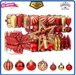 Shareconn 106PCS Red And Gold Christmas Tree Ornaments, Shatterproof Ball Set. Fixed Price $37.04.