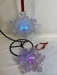 Set Of 2 Clear Snowflake Ornaments Acrylic Crystal Light Up Multi Color 5. Fixed Price $17.99.