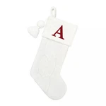 Letter Cable Knit Monogram Stocking St. Nicholas Square 21" Xmas Holiday White. Fixed Price $29.99.