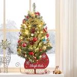 Iphlitlvz 3 Ft Pre-lit Christmas Tree Frosted Artificial 78 Led. Fixed Price $108.64.