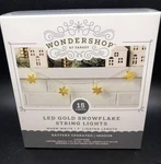 Target Wondershop Led Gold Snowflake String Lights Warm White Battery Operated. Fixed Price $7.95.