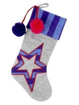 Blue & Purple Knit Star Christmas Stocking. Fixed Price $11.99.