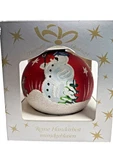 Vintage Hand Blown Snowman Scene Painted Glass Ball Christmas Ornament 5.5. Fixed Price $13.47.