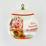 Vtg Strawberry Shortcake Silk Satin Ball Christmas Ornament 1983 Fireplace Bed. Fixed Price $46.99.