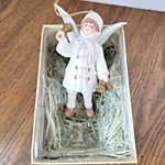 Porcelain Bell Ringing Angel Christmas Ornament Victorian Style Glitter Costco. Fixed Price $12.99.
