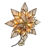 Kurt Adler 9 Inch Capiz Star Tree Topper With 10 Clear Lights And Spare Bulb. Fixed Price $48.29.