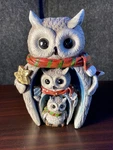 Nesting Owl Figurines Roman Inc Winter Holiday Scarves Christmas Star 8 Tall. Fixed Price $49.99.