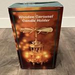 Large Dayton Hudson 3 Tier Christmas Wooden Nativity Carousel Candle Holder 1994. Fixed Price $65.00.