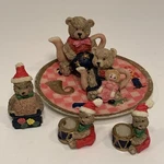 Beary Christmas Mini 8 Piece Resin Tea Sets - Vintage. Fixed Price $9.95.