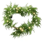 6 Ft Christmas Norfolk Pine Garland With 100 Led Lights, Dense. Fixed Price $42.52.