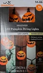 Celebrate Led Orange Pumpkin String Lights 10 Count Indoor/outdoor Halloween. Fixed Price $14.75.