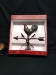 New Red Shed Rooster Chicken Weather Vane Christmas Tree Topper 10 Black Metal. Fixed Price $37.00.
