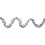 Northlight 50' Shiny Silver Festive Christmas Foil Tinsel Garland Unlit - 8 Ply. Fixed Price $19.49.