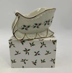 Mikasa Pink Ribbon Holly Centerpiece 5" By 7/8" Sleigh FK017/702 Cream. Fixed Price $35.09.