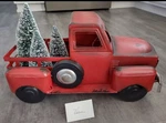Vintage Metal Red Truck W/ 3 Bottlebrush Trees By Valerie Parr Hill New H211828. Fixed Price $70.00.