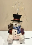 Vtg Puleo Intl 17 Resin Color Changing Fiber Optic Snowman Box & Adapter. Fixed Price $120.00.
