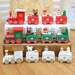 Happy Trees Wooden Christmas Train With Snowman. Fixed Price $52.00.