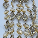 Kurt Adler Elegant Goldtone & Clear Beaded Christmas Tree Garland 6 Ft New. Fixed Price $11.95.