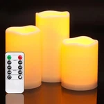 3 Pack Flameless Candles, Outdoor Waterproof, Battery Operated Led Pillar. Fixed Price $13.87.
