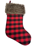 Buffalo Plaid Christmas Stocking Red Black Faux Fur Cuff Holiday. Fixed Price $19.99.